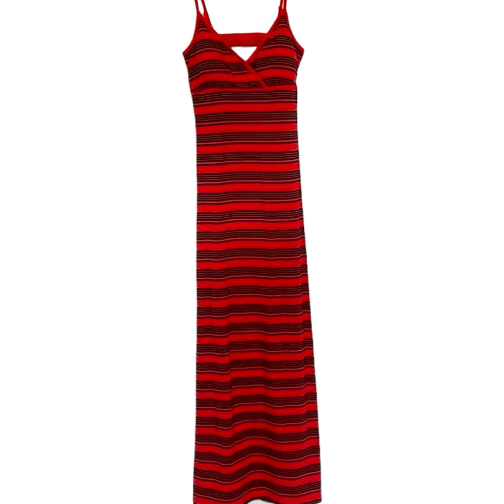 Pink and Black Maxi Dress with Padded Cups